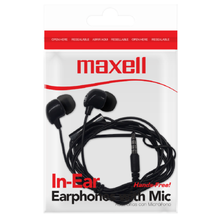 Audífono Maxell estéreo básicos de tapón de silicona conector de audio